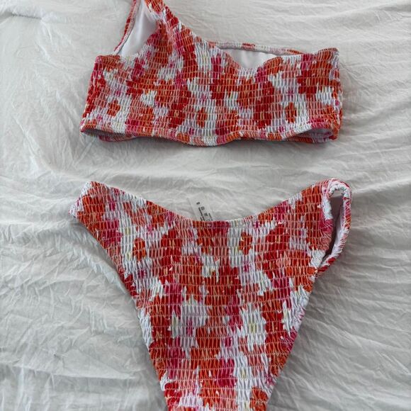 SHEIN Pink Orange Sz M Matching Bikini 2 Piece Swimwear Bikini Summer Medium Set - Picture 3 of 3